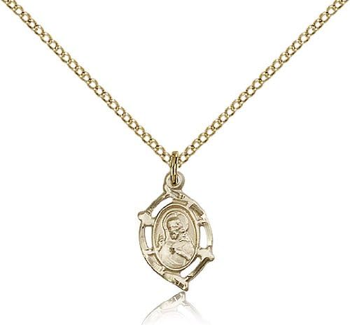 Scapular Medals - Gold Plated Scapular Pendant Including 18 Inch Necklace