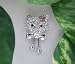 Sparkling Crystal Covered Kitty Brooch~Purple Flower