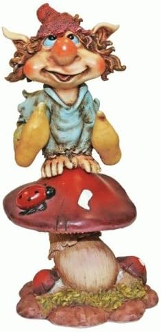 Lil Forest Gnome Sitting on Mushroom Collectible Figure, 5-inch
