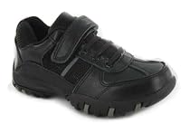 Bx Team "Joey" Boys Leather Velcro Fastening School Shoes - Black