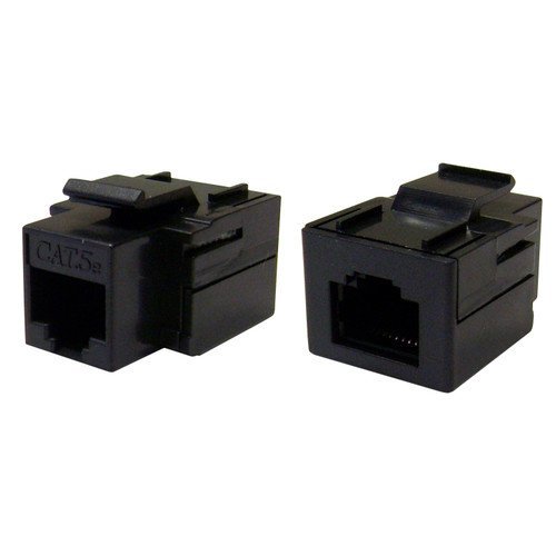 CableWholesale CAT5E, RJ45 Inline Keystone Coupler, Black (310-220BK)