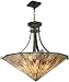 Tortoiseshell Mosaic Pendant-Chandelier in Vintage Bronze