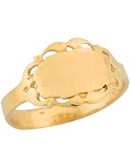 10k Yellow Gold Contemporary Funky Signet Designer Baby Ring