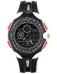Ohsen YI-AD1131-1 Dual Time Waterproof Shock Resistant Stopwatch Fashion Sport Women Watches Black
