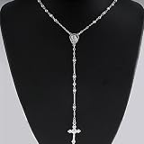 Sterling Silver Necklaces - Rosary - Length: 26, Bead: 4mm