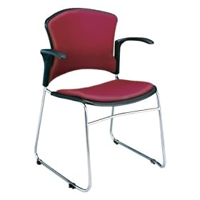OFM 310-VAM-A-603-WINE MultiUse 4 Vinyl Seat and Back Stacker Chairs with Arms - Wine by OFM