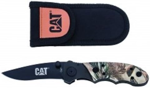 Caterpillar 91-CRT191CP Realtree Camo 9 3/4-Inch Folding Liner Lock with Sheath, Black/Camo by Utica Cutlery Co
