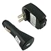 Skque Mp3 Player Accessories Usb Black Car Automobile Charger Wall Home Travel Charger Bundle Kit Set