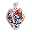 Large Millefiori Heart Pendant