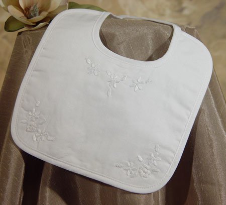 Hand Embroidered Girls Cotton Bib