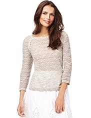 Indigo Collection Pure Cotton Pointelle Jumper