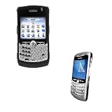 Solid Black Rubberized Snap on Case + Premium Clear Reusable LCD Screen Protector for RIM Blackberry 8330 8310 8320 8300 Curve Smartphone