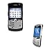 Solid Black Rubberized Snap on Case + Premium Clear Reusable LCD Screen Protector for RIM Blackberry 8330 8310 8320 8300 Curve Smartphone