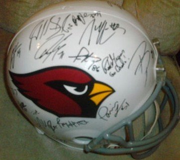2011 ARIZONA CARDINALS TEAM SIGNED AUTOGRAPHED FULL SIZE HELMET LARRY FITZGERALD COA + HOLOGRAM