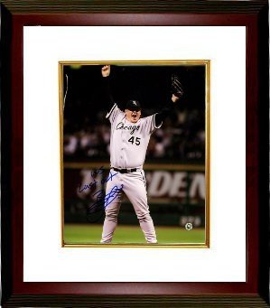 Bobby Jenks Autographed/Hand Signed Chicago White Sox 8x10 Photo WS Last Out Custom Framed- MLB Holo