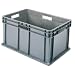Akro-Mils 37288 16-Inch by 12-Inch by 8-Inch Straight Wall Container Tote with Solid Sides and Solid Base, Case of 12, Grey