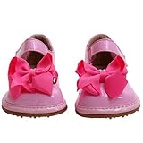 IMAGE OF Mooshu Pink Patent Bow Grosgrain Clip Rubber Sole Baby Girl Shoe 6