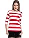 Camii Mia 3/4 Sleeve Shirts for Women, Striped Tee Shirts Cotton Stretchy Lightweight Slim Fit