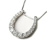 *送料無料*1ｃｔ ! 馬蹄 天然ダイヤモンドネックレス K18WG【ケース＆保証書付】の画像