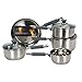 Quality Hell's Kitchen Jupiter 5 Piece Stainless Steel Chef's Pan Set with Silicone Grips
