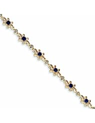 2 Carat 14K Gold Diamond and Sapphire Flower Bracelet