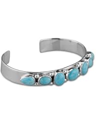 Artisan Crafted Sterling Silver Turquoise Cuff Bracelet - Small
