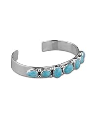 Artisan Crafted Sterling Silver Turquoise Cuff Bracelet - Large