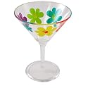 Calypso Flowers Acrylic Martini Glasses, 4 Piece Set