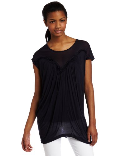 French Connection Womens Atlanta Jersey Short-Sleeve Top, Blue, Medium