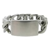 Mens Stainless Steel Extra Wide ID Bracelet, 8"