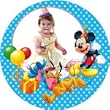 Custom Photo Plate - Mickey Mouse & Pluto Birthday Party Photo Plate - Customize Your Mickey & Pluto Plate With Your Favorite Photo