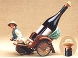 Chinese Rick Shaw Wagon Wine Bottle Holder