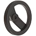 2 Spoked Black Powder Coated Aluminum Dished Hand Wheel without Handle, 6" Diameter, 1/2" Hole Diameter (Pack of 1)