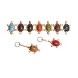 Tony Perotti Leather Turtle Key Chain