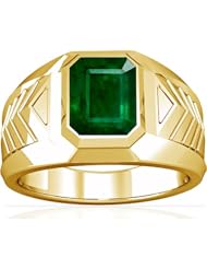 14K Yellow Gold Emerald Cut Emerald Solitaire Ring