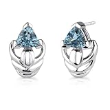 Trillion Cut London Blue Topaz Earrings Sterling Silver