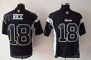 Vikings #18 Sidney Rice Black Shadow Stitched Football Game Jersey