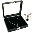 Glass Top Jewelry Earring Display Case Velvet Insert