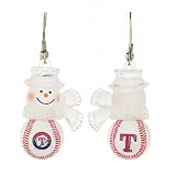 Pack of 2 MLB Texas Rangers Snowman Baseball Earrings