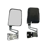 Rampage 7504 Chrome Side Mirrors For 1987-06 Jeep Wrangler w/ Half Doors & 97-04 w/ Full Doors