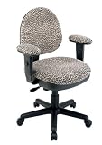 OSP Work Smart DH3412-245 Bobcat Animal Print Office Task Desk Chairs with Padded Adj. Arms