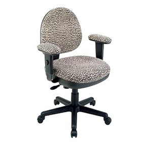 OSP Work Smart DH3412-245 Bobcat Animal Print Office Task Desk Chairs with Padded Adj.... from Home Office Desk Chairs