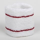 Stripes Wrist Band Pair-White Red