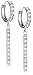 9ct White Gold AME105738 Ladies Cubic Zirconia Hoop & Drop Earrings