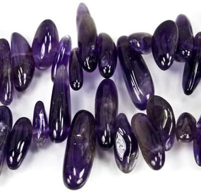 Amethyst Beads Top Drilled Plain 18x6mm avg Nuggets, 16" length, 85 pcs