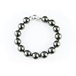 Single Strand 7-7.5 Inch 12MM Black Shell Pearl Bracelet