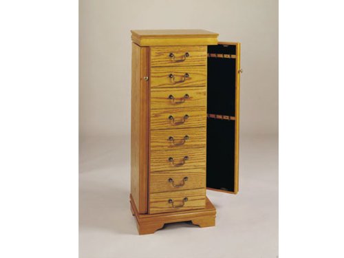 Jaydn Oak Finish Jewelry Armoire By Acme Furniture