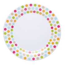 Kitchen Craft Coolmovers Polka Dinner Plate, Melamine, 25 cm