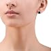 Sterling Silver Princess Black Square Cubic Zirconia CZ Stud Earrings image 1