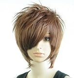 耐熱カツラ 男女兼用ふんわりウイッグ ホスト風かつら.茶髪 ヘアーネット付 7171